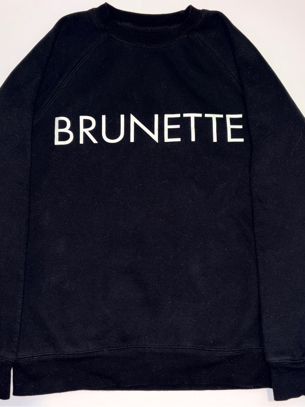 Brunette The Label Black Crewneck Sweater with White Logo